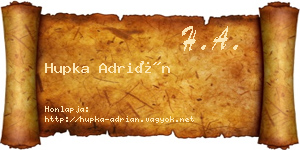 Hupka Adrián névjegykártya