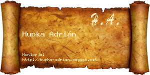 Hupka Adrián névjegykártya
